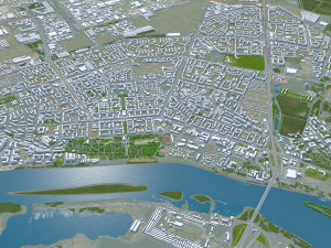 Omsk city russia 70km 3D Model