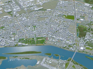 러시아 옴스크시 70km 3D 모델