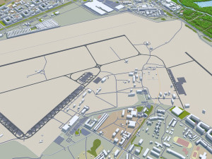 Omsk city russia 70km 3D Model