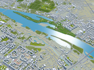 Omsk city russia 70km 3D Model