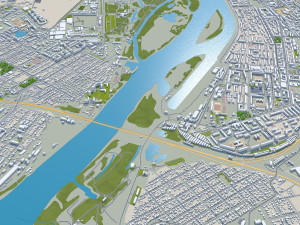 Omsk city russia 70km 3D Model