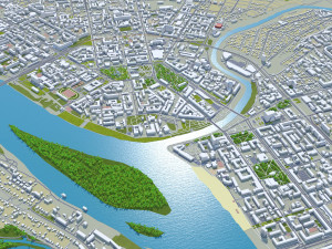 Omsk city russia 70km 3D Model