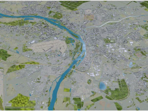 러시아 옴스크시 70km 3D 모델