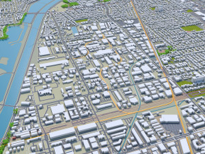Orange city california 40km 3D Model