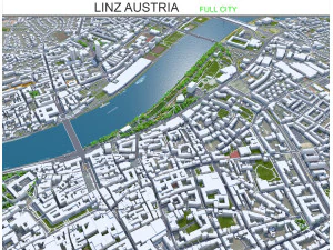 オーストリア リンツ市 40km 3Dモデル