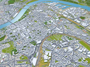 Linz city austria 40km 3D Model