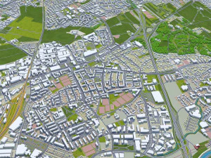 Linz city austria 40km 3D Model