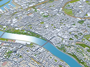 Linz city austria 40km 3D Model