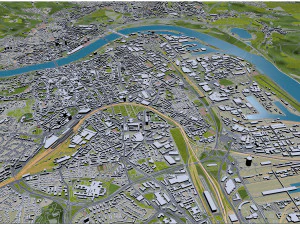 Linz city austria 40km 3D Model
