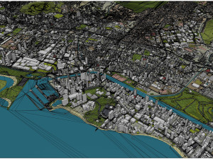 Oahu island hawaii city usa 80km 3D Модель