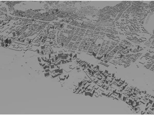 Oahu island hawaii city usa 80km 3D Model