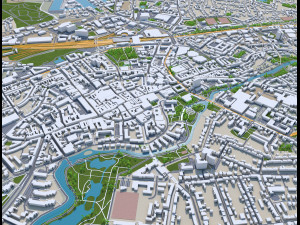 Odense city denmark 60km 3D Model