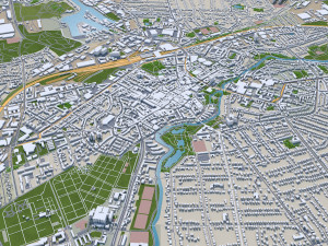 Odense city denmark 60km 3D Model