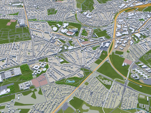 Odense city denmark 60km 3D Model