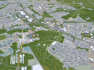 Odense city denmark 60km 3D Model