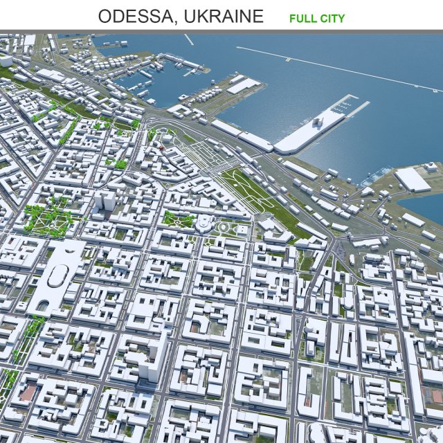 Odessa city ukraine 60km 3D-Modell .c4d .max .obj .3ds .fbx .stl .blend 