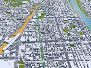 Okayama city japan 100km 3D Model
