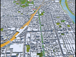 Okayama city japan 100km 3D Model