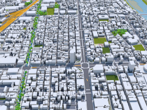 Okayama city japan 100km 3D Model