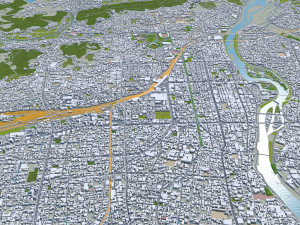 Okayama city japan 100km 3D Model