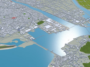 Okayama city japan 100km 3D Model
