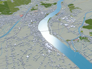 Okayama city japan 100km 3D Model