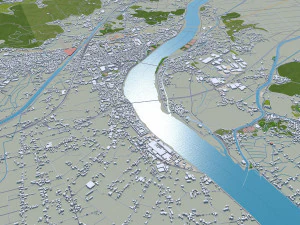 Okayama city japan 100km 3D Model