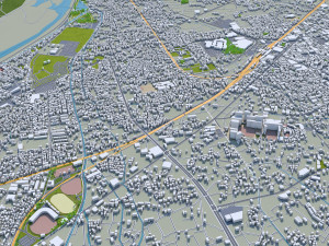 Okayama city japan 100km 3D Model