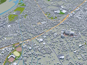 Okayama city japan 100km 3D Model