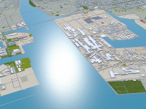 Okayama city japan 100km 3D Model