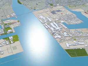 Okayama city japan 100km 3D Model
