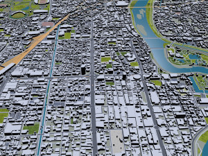 Okayama city japan 100km 3D Model