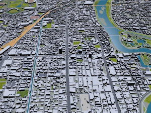 Okayama city japan 100km 3D Model