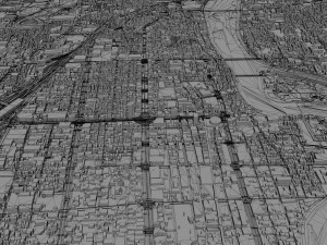 Okayama city japan 100km 3D Model