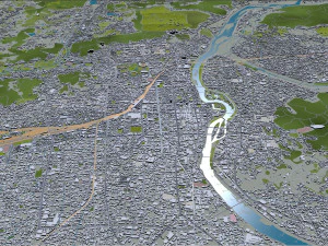 Okayama city japan 100km 3D Model