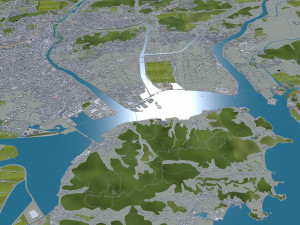 Okayama city japan 100km 3D Model