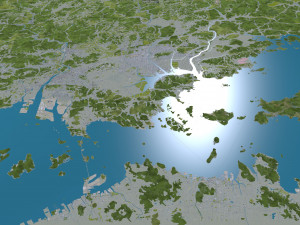 Okayama city japan 100km 3D Model
