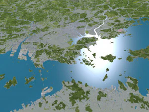 Okayama city japan 100km 3D Model
