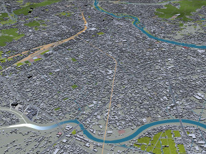 Okayama city japan 100km 3D Model