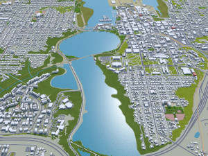 Olympia city washington 40km Model 3D