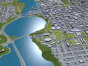 Olympia city washington 40km Model 3D