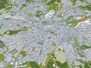Osnabruck city germany 50km 3D 模型