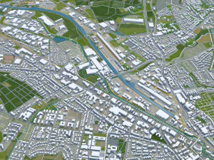 Osnabruck city germany 50km 3D Model