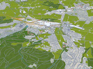 Osnabruck city germany 50km 3D Model