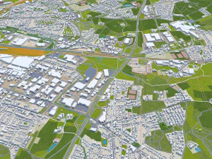 Osnabruck city germany 50km 3D Model