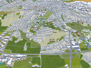 Osnabruck city germany 50km 3D 模型