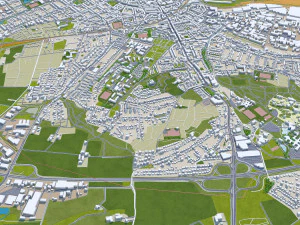 Osnabruck city germany 50km 3D Model