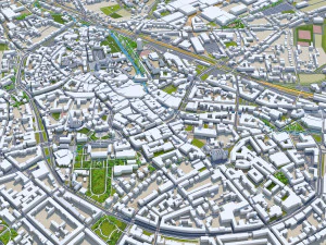 Osnabruck city germany 50km 3D Model