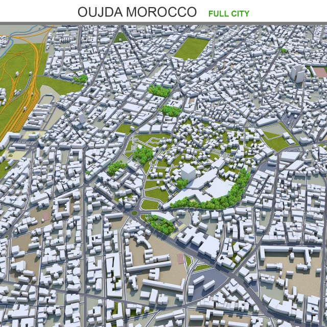 Oujda city morocco 50km 3D मॉडल .c4d .max .obj .3ds .fbx .stl .blend