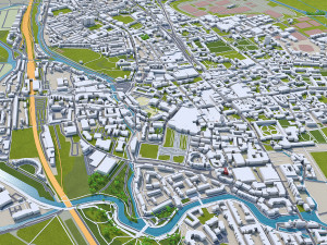 Oxford city england 50km 3D Model